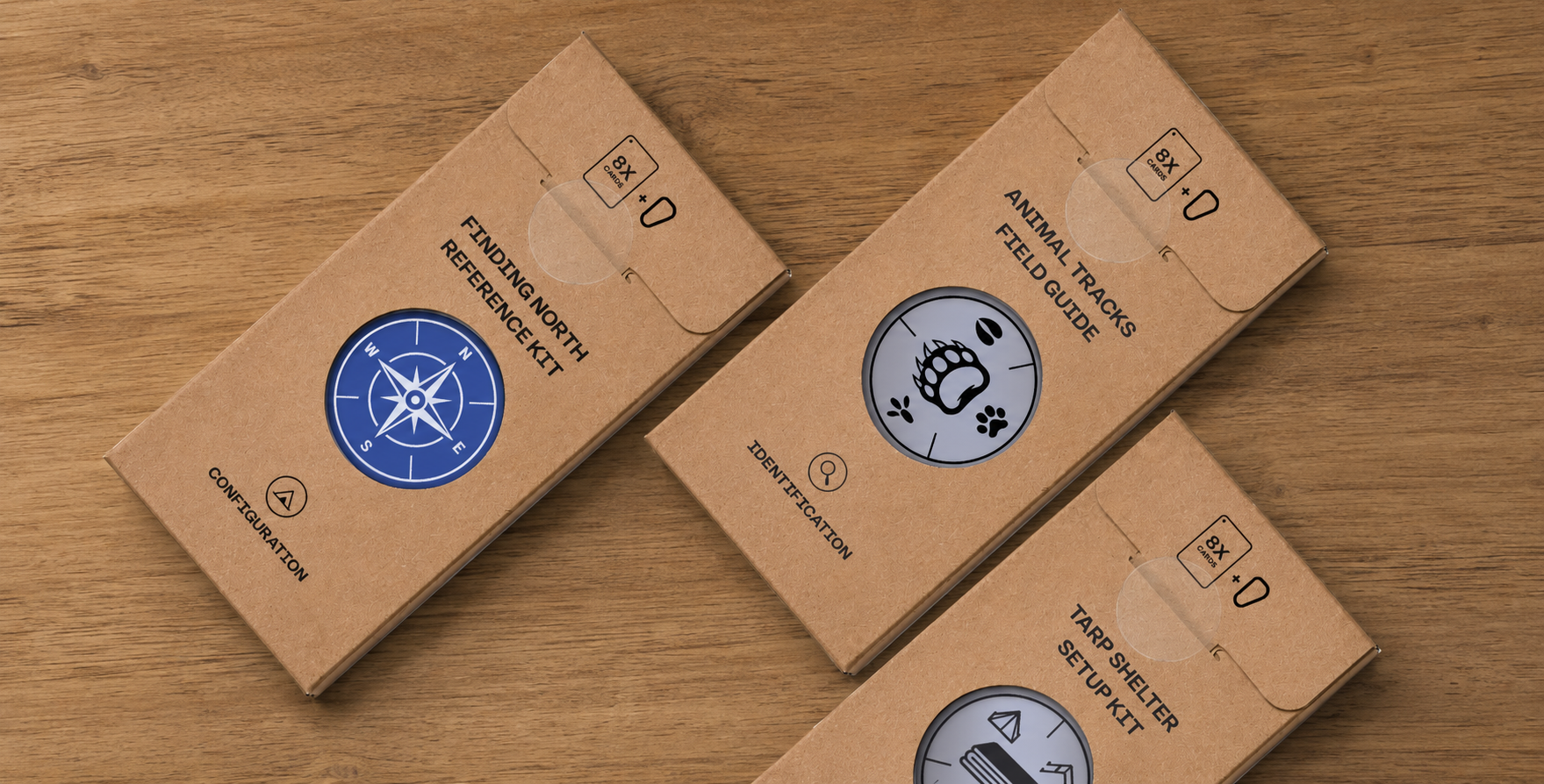 Instruction card kit boxes designed and produced in-house
